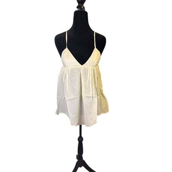 NWT WeWoreWhat Flow Triangle Cami XS Ivory Poplin Voile Lightweight Summer Top $ - Picture 1 of 9